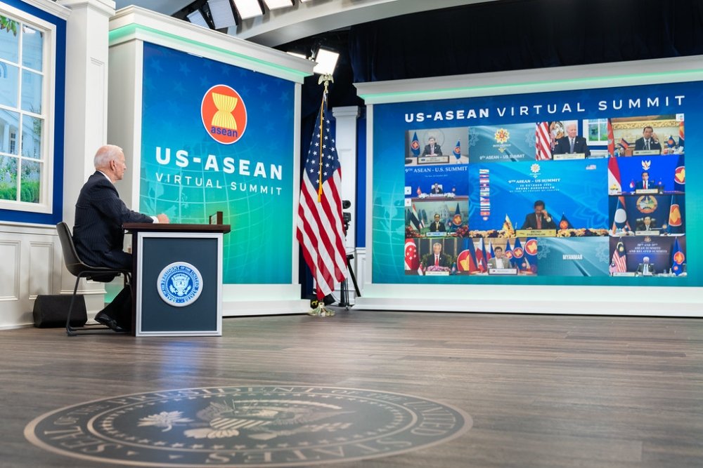 President Biden attends a virtual summit with ASEAN leaders.