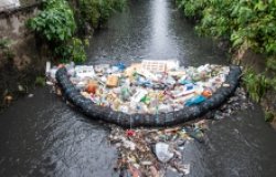 Plastic in river